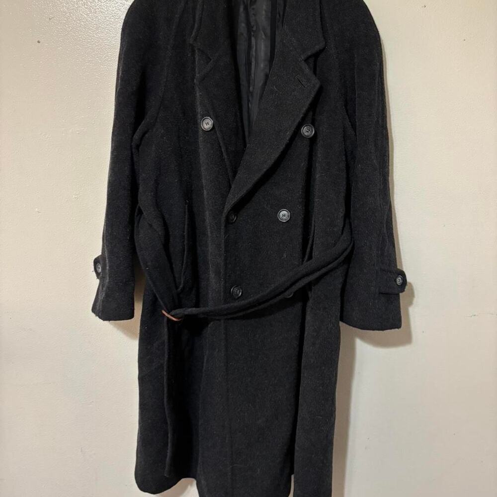 Vintage Marshall Field’s Made in Italy Gray Alpaca Wool Pea Coat Size 50